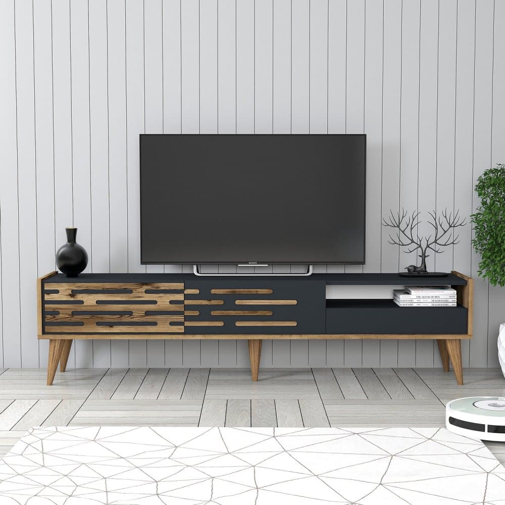 TV stolík Valensiya - Walnut, Anthracite 1