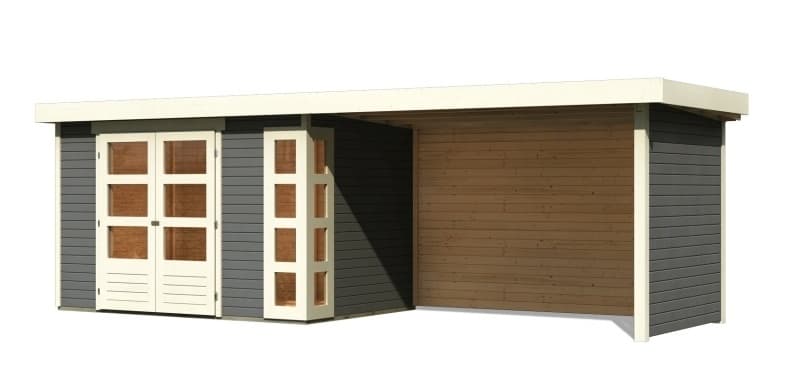 Drevený záhradný domček KERKO 4 s prístavkom 280 Lanitplast 1