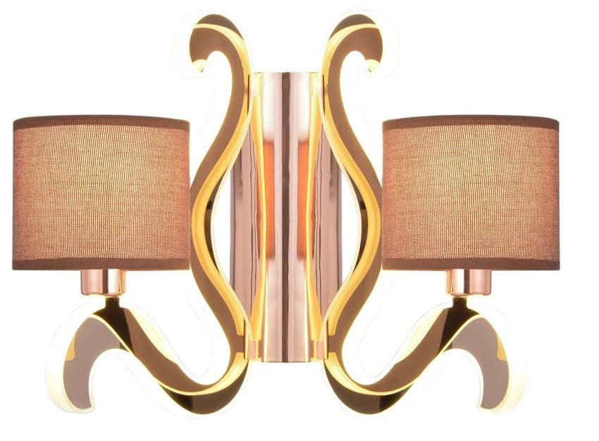 Medená dvojitá nástenná lampa E14 LED osvetlenie rameno Ambrosia