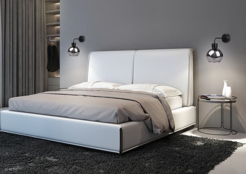 Čierna nástenná lampa 1xE27 25cm dymové tienidlo LADY 1