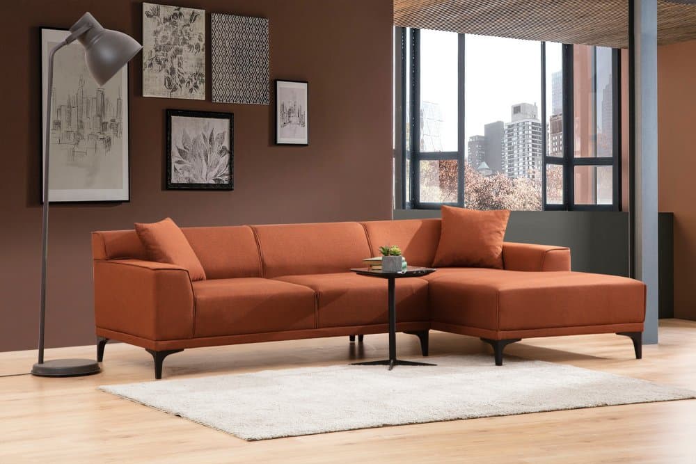 Rohová sedacia súprava / Rohová pohovka Petra R Corner - Orange 1