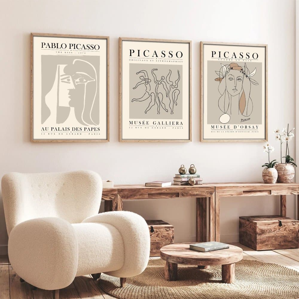 Dekoratívny rámovaný obraz z MDF (3 kusy) Huhu256 - 50 x 70 1