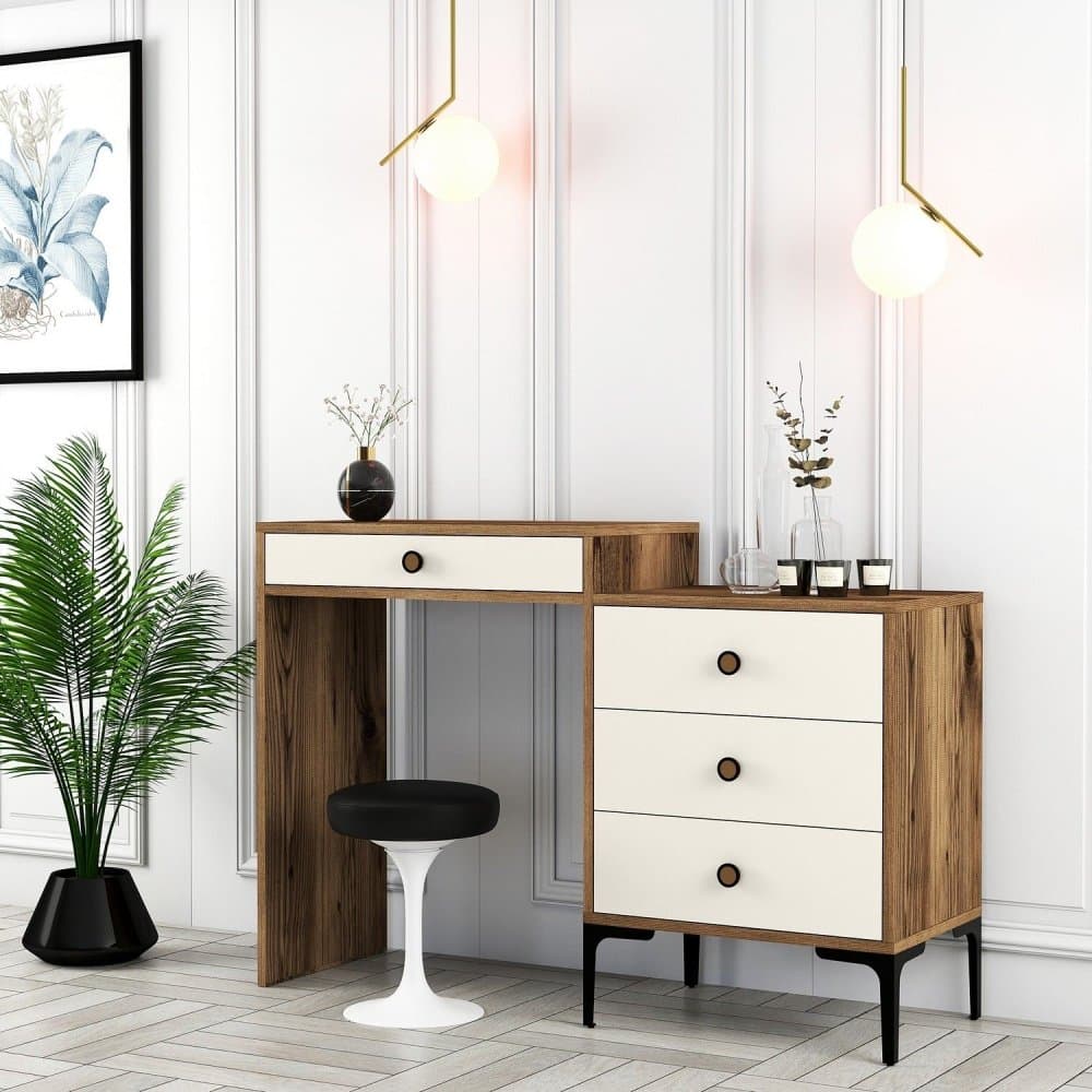 Toaletný stolík Lizbon 554 - Walnut, Cream 1