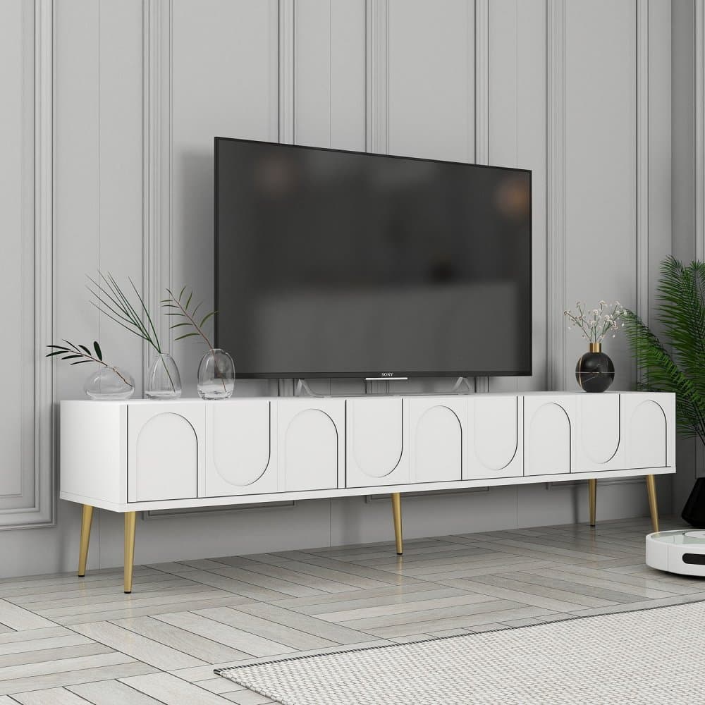 TV stolík Lyon 43 - White, Gold 1