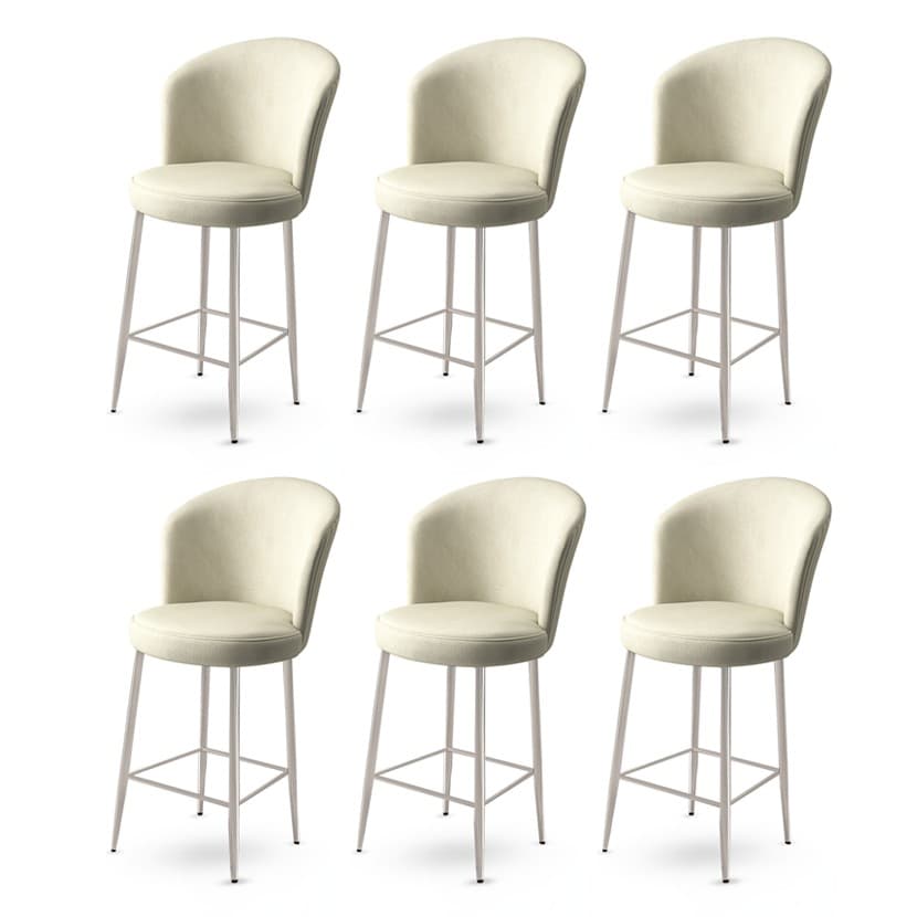 Bar Stool Set (6 Pieces) Alte - Cream, Chrome 1