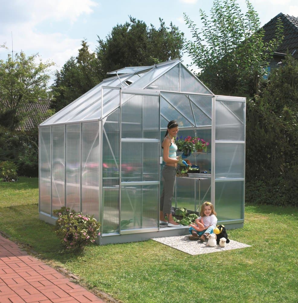 Skleník VITAVIA URANUS 6700 polykarbonát strieborný Dekorhome 1