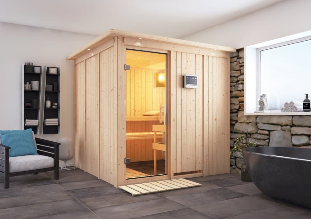 Interiérová fínska sauna 196 x 196 cm Dekorhome 1