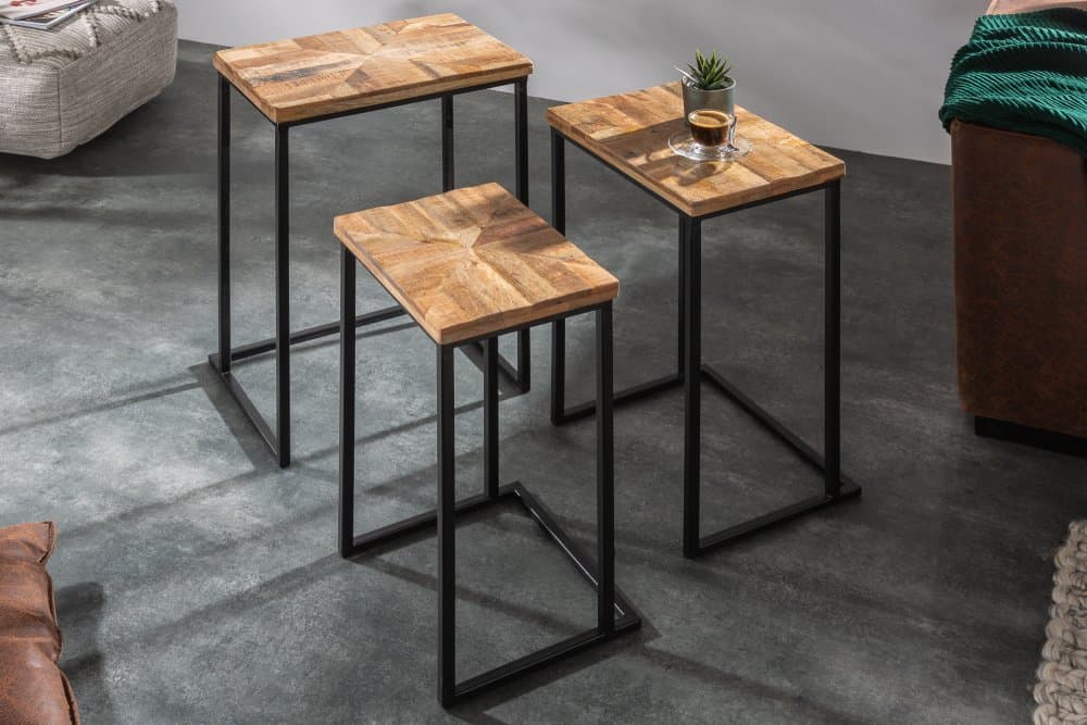 Odkladací stolík 3 ks FAETHON Dekorhome 1