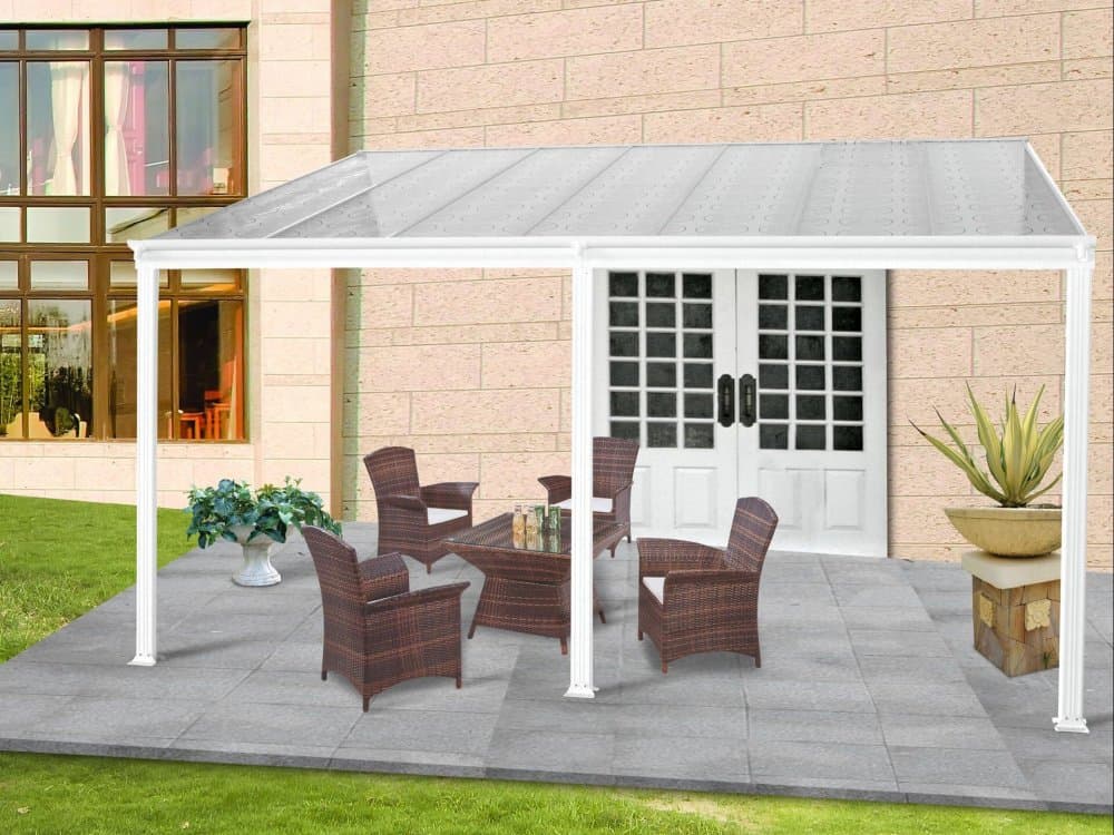 Hliníková pergola 4,35x3 m WALL 43 biela Lanitplast 1