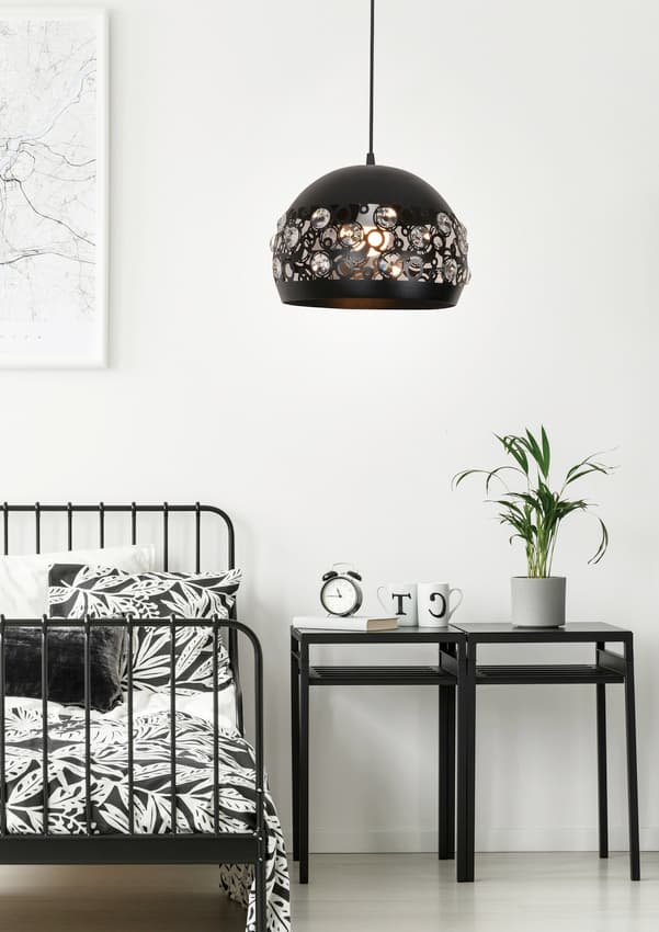 Závesná stropná lampa 1X40W E27 čierna JOLINA