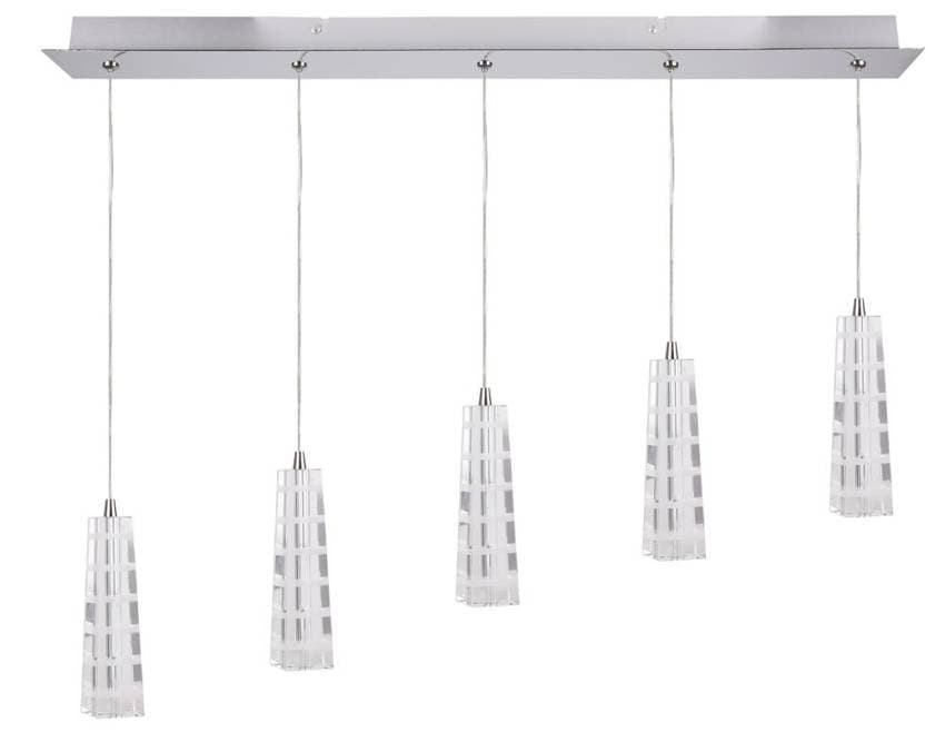 Závesná lampa chróm krištáľový pás 5 Emo