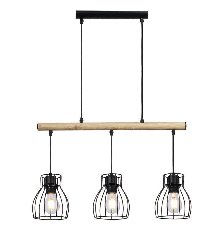 Závesná lampa čierna 3x60W Bernita 1
