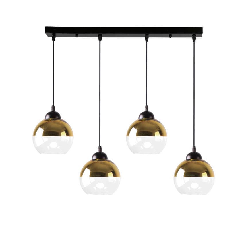 Závesná lampa Contessa čierna 4X40 E27 zlaté tienidlo 1