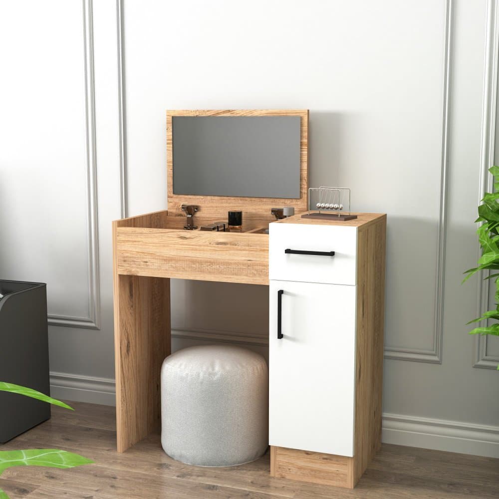 Toaletný stolík Inci - Atlantic Pine, White 1