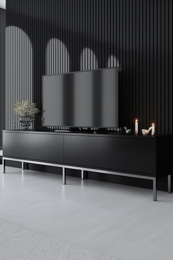TV stolík Lord - Black, Silver 1