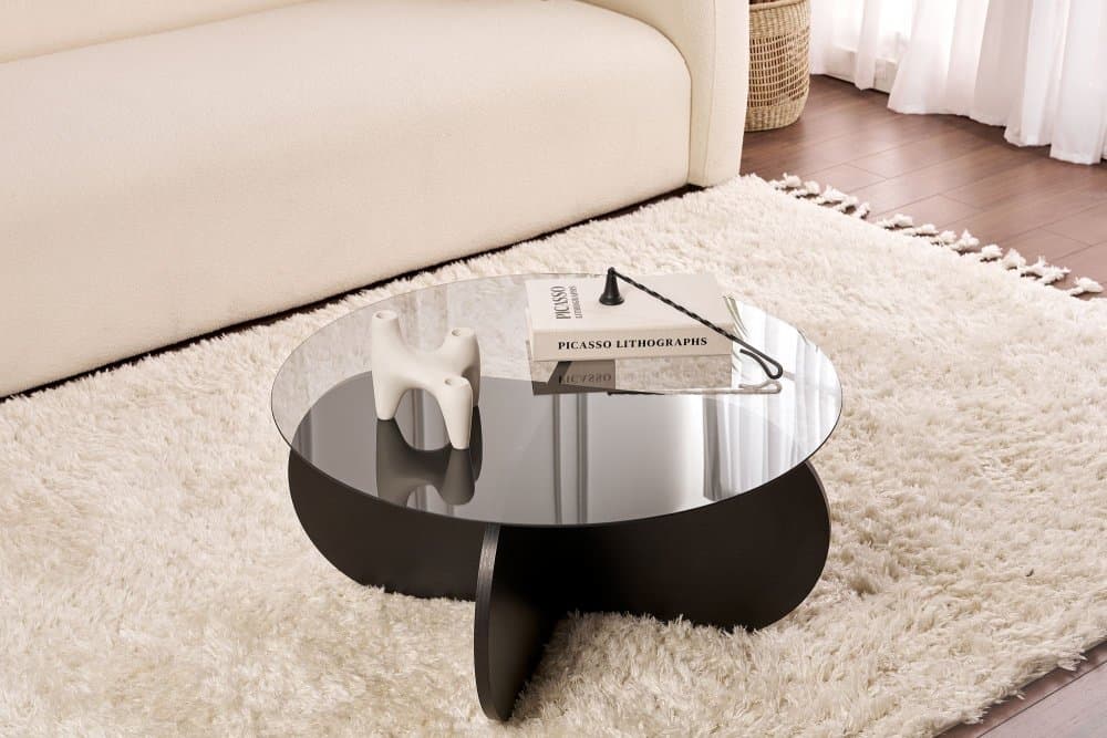 Konferenčný stolík Aeris - Wood Black, Transparent 1