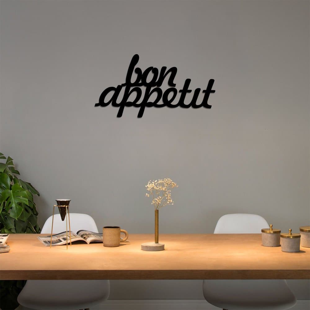 Dekoratívny kovový doplnok na stenu Bon Appetit 1 - Black