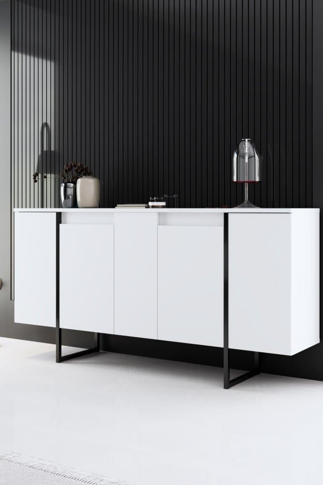 Konzolový stolík Luxe - White, Black