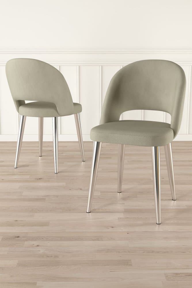 Súprava stoličiek (6 kusov) Pane - Cream, Chrome