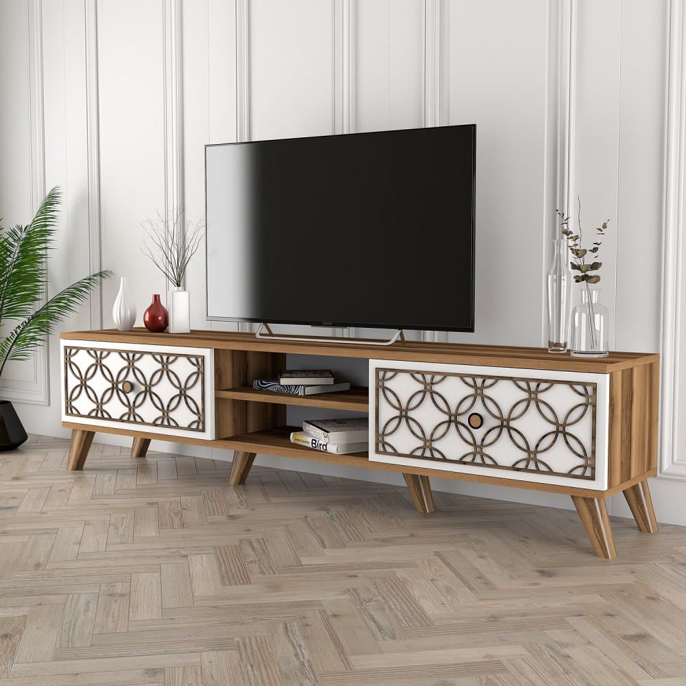 TV stolík Class - Walnut, White 1