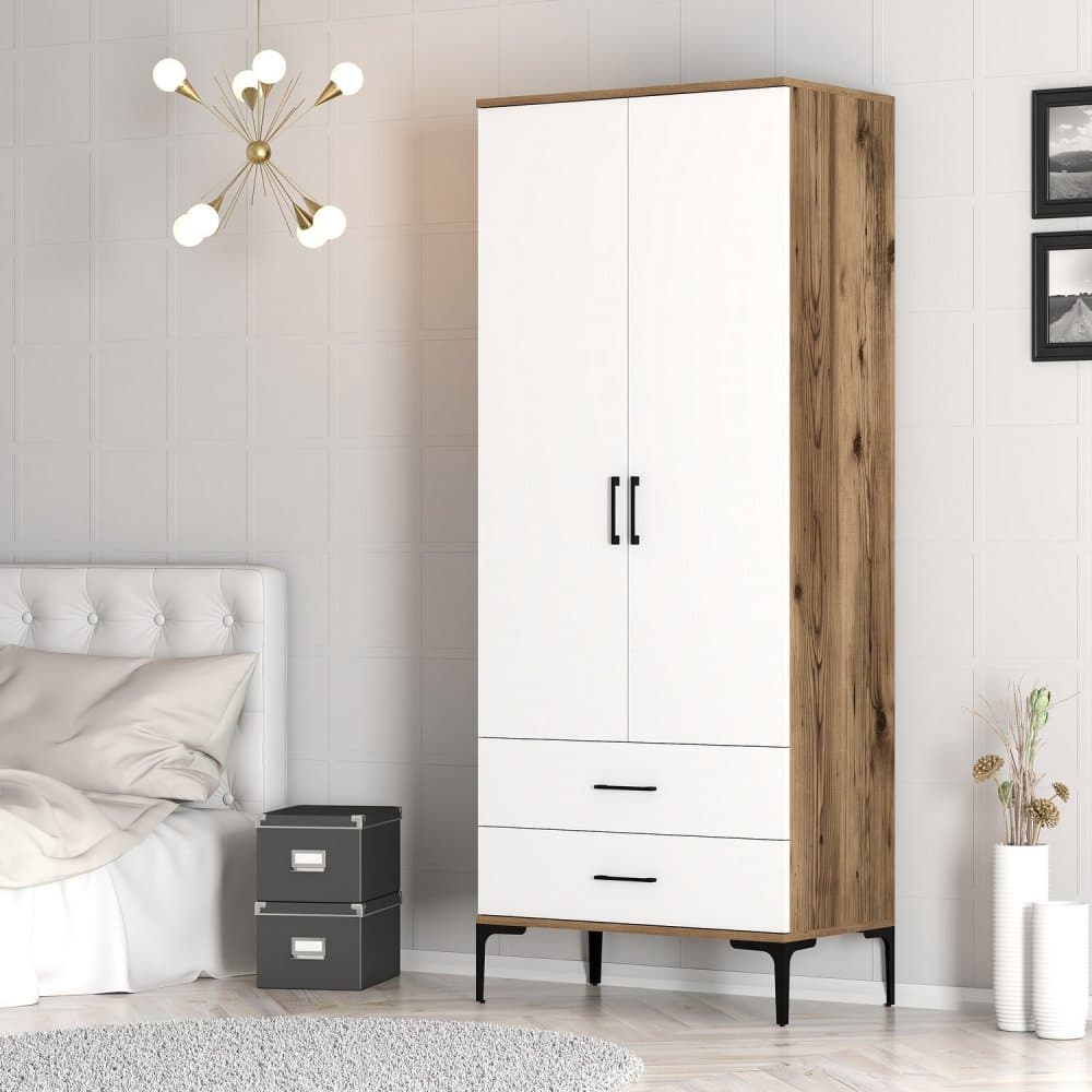 Šatníková skriňa Kumsal T - Walnut, White 1