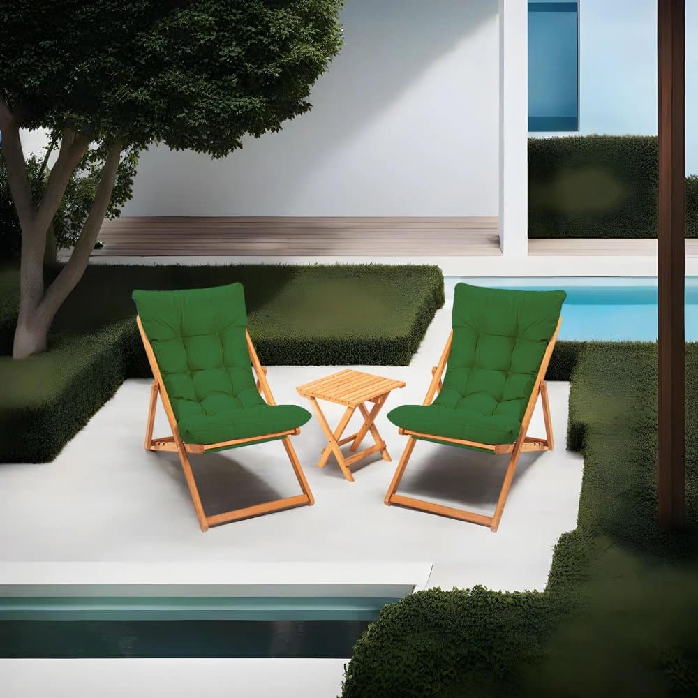 Garden Table & Chairs Set (3 Pieces) My005 - Green 1