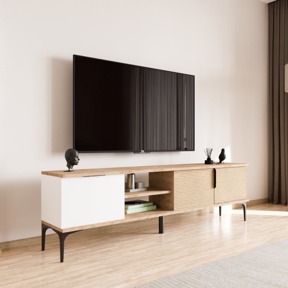 TV stolík Tarz - White, Oak
