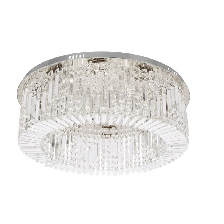 Stropná lampa MARANGA chrómový plafón 10x10W E14 bezfarebné kryštály 1