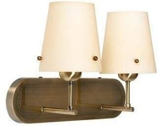 Dvojitá béžová nástenná lampa so skleneným tienidlom 2x60W E27 Tango