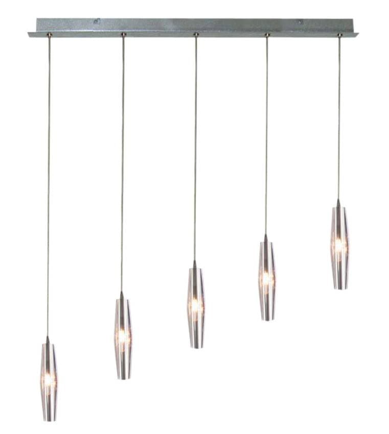 Závesná lampa zo skla, chróm, 5xG4, Galaxy