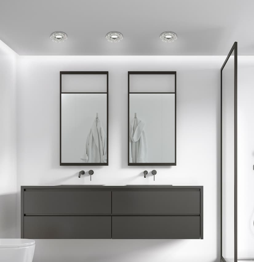 Okrúhle stropné svietidlo, sklenený krištáľ, MR16 50W SK-83