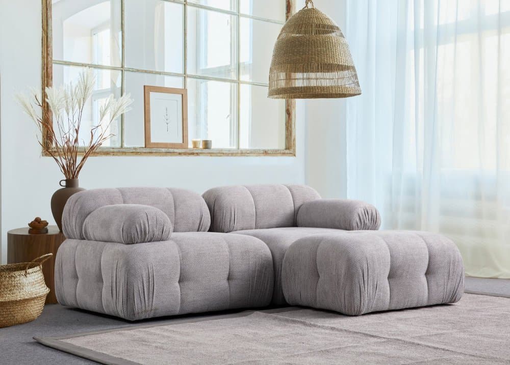 Rohová sedacia súprava / Rohová pohovka Petite 2 - Light Grey 1