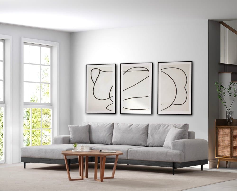 Rohová sedacia súprava / Rohová pohovka Eti Black Left - Grey 1