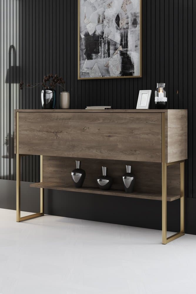 Komoda Luxe - Gold, Walnut