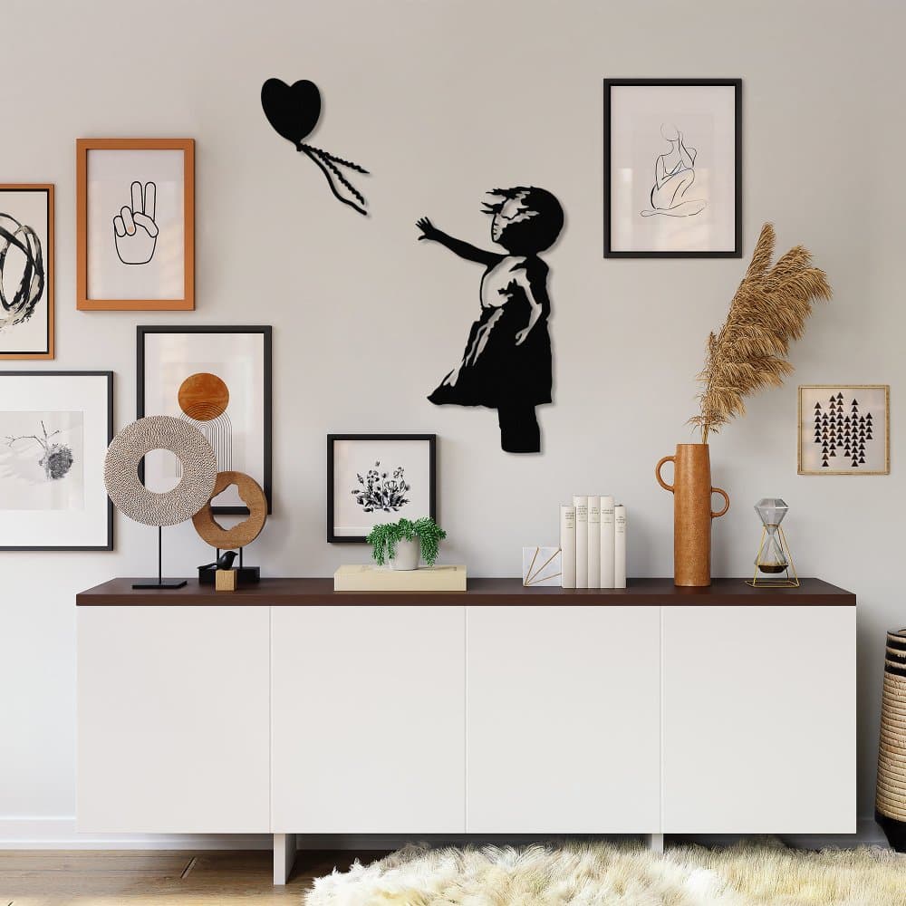 Dekoratívny kovový doplnok na stenu Banksy - 14 1