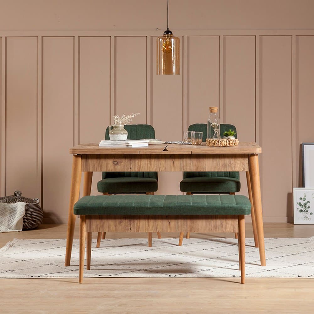 Jedálenský set s rozkladacím stolom a stoličkami (4 kusy) Vina 1070 - Green, Atlantic