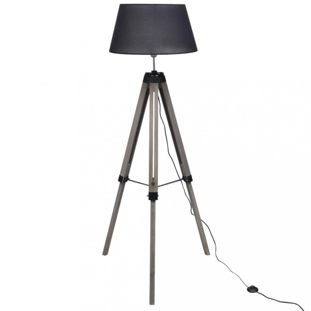 Stojacia lampa látka / drevo Dekorhome 1