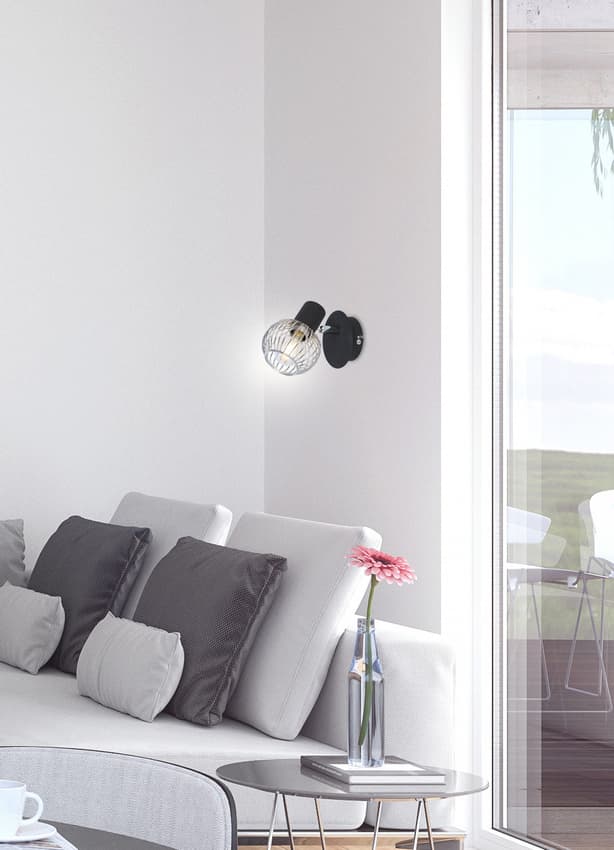 Nástenná lampa 1X40W E14 čierna/chróm OSLO 1