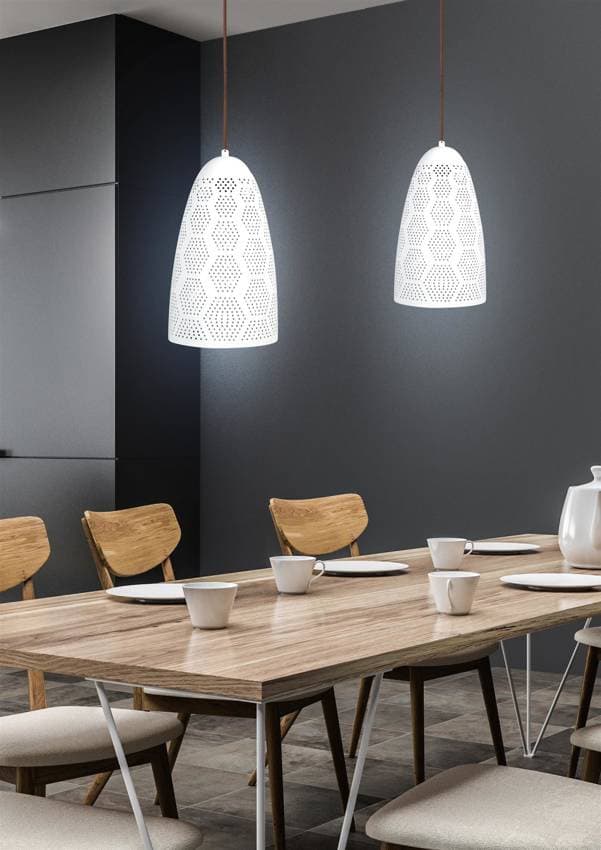 Závesná stropná lampa 1X60W E27 prelamovaná biela BENE 1