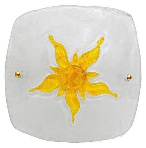 Stropná sklenená lampa Sun s bielou/žltou farbou 1