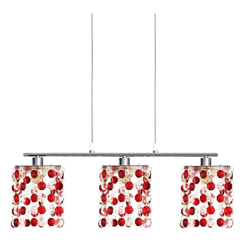 Závesná lampa chróm/červené kryštály 3xG9 Classic 1
