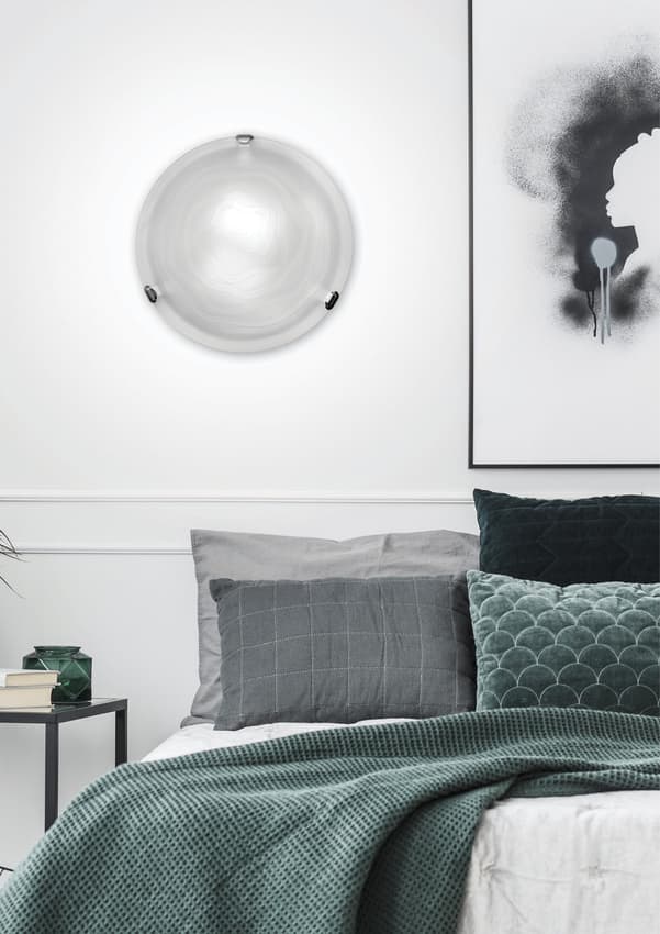 Stropné svietidlo biele sklo okrúhle nástenné 60W Wrap