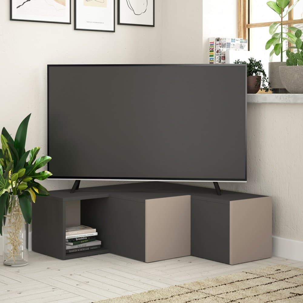 TV stolík Compact - Anthracite, Light Mocha
