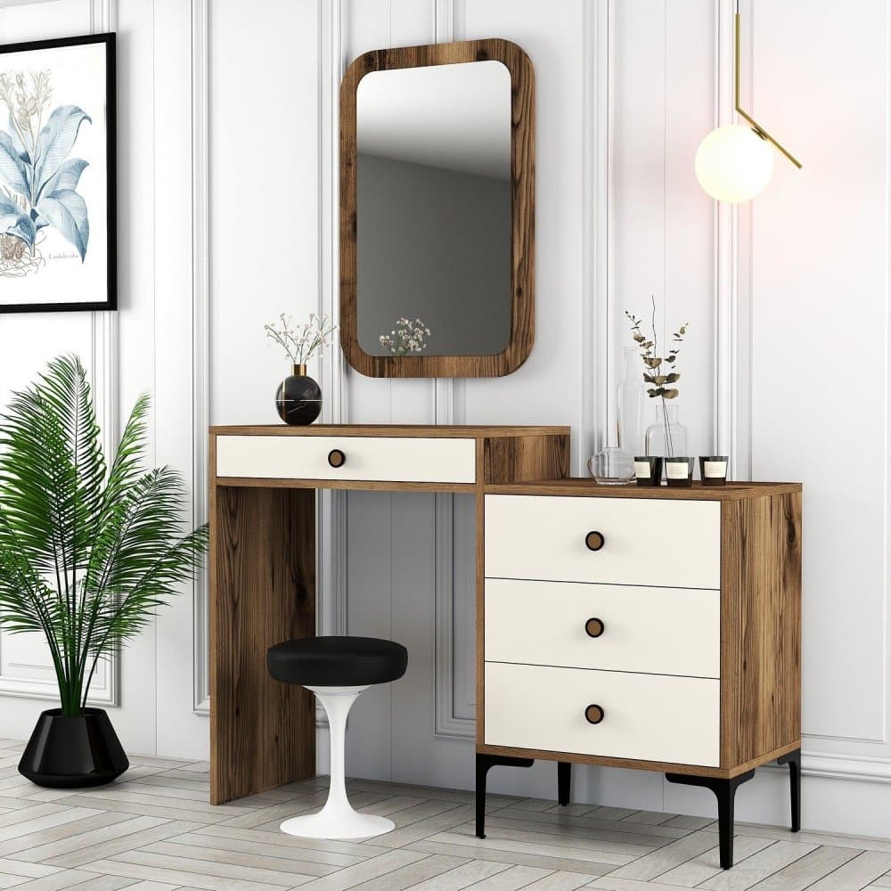 Toaletný stolík Lizbon 547 - Walnut, Cream