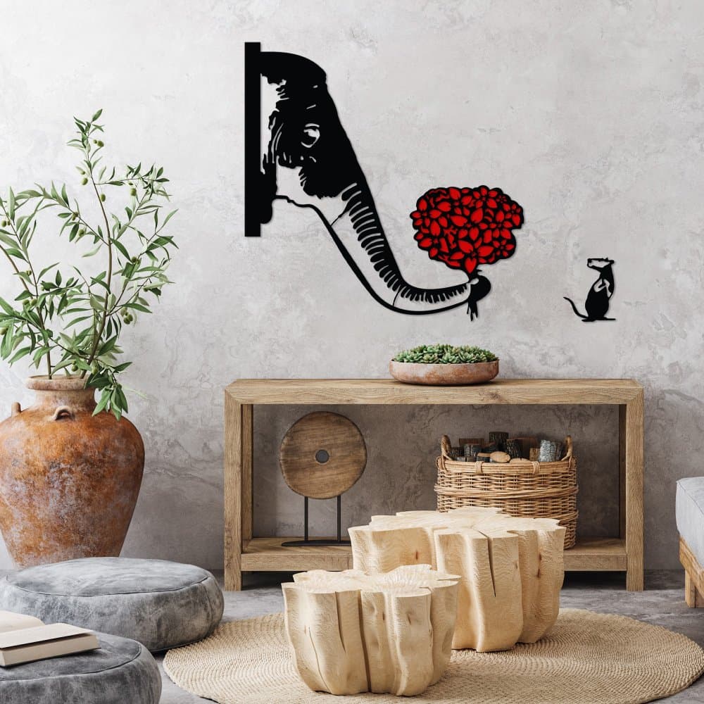 Dekoratívny kovový doplnok na stenu Banksy Metal 04