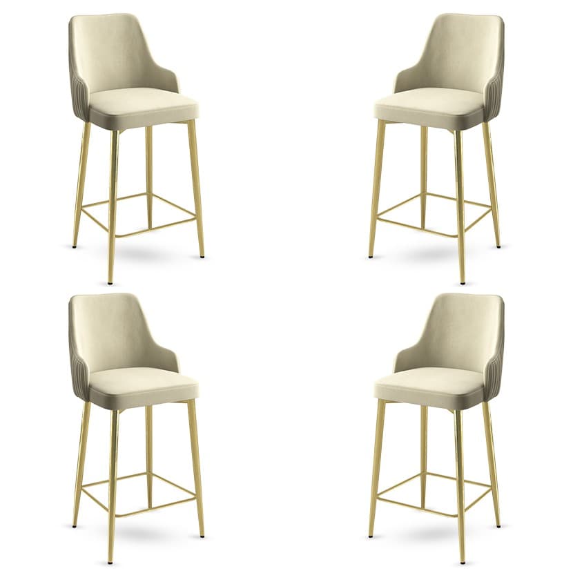 Bar Stool Set (4 Pieces) Enox - Cream, Gold