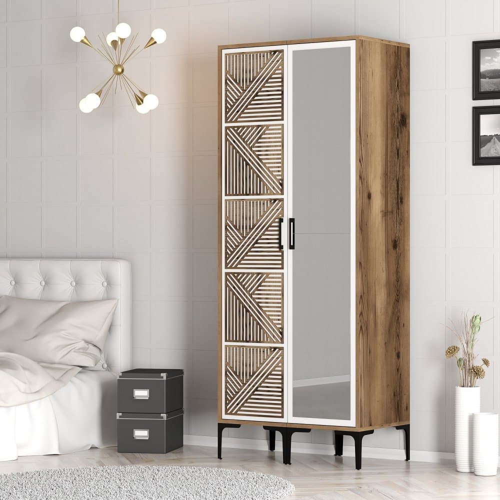 Šatníková skriňa Kumsal PR - Walnut, White