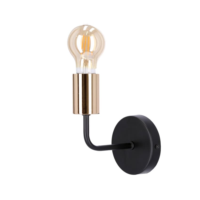 Čierna kovová nástenná lampa bez tienidla Spill 1