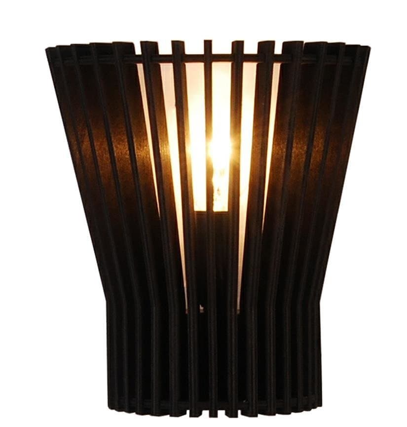 Čierna drevená prelamovaná nástenná lampa E14 Osaka Ledea