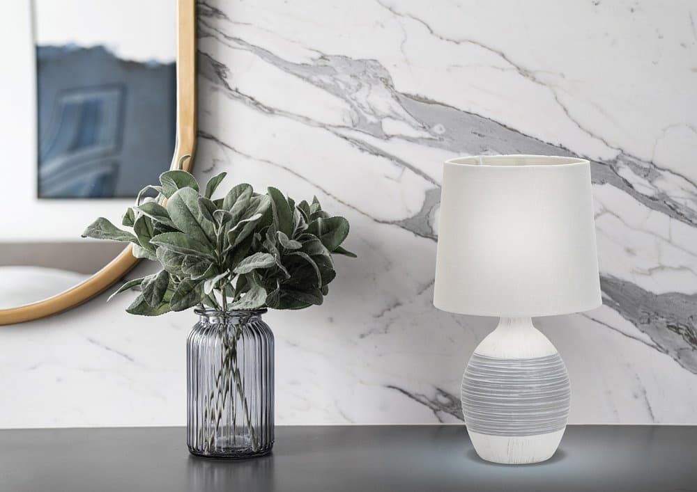 Sivá keramická nočná lampa Ambon 1